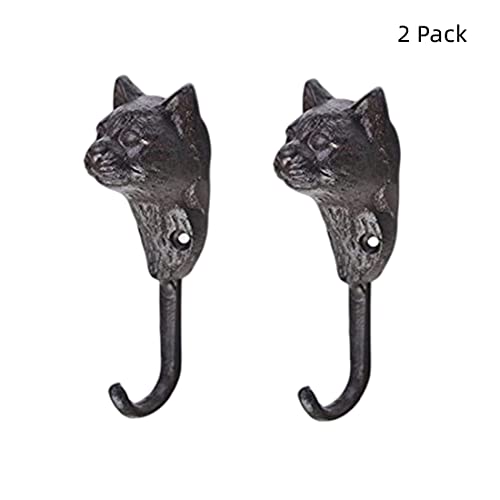 Kassbest Retro Creative Wall Hooks Cat Head Shape Cast Iron Coat Hooks Coat Hooks Hat Hooks Coat Hooks Wall Mounted Door Hooks Decor Hooks 2 Pack