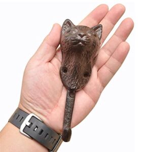 Kassbest Retro Creative Wall Hooks Cat Head Shape Cast Iron Coat Hooks Coat Hooks Hat Hooks Coat Hooks Wall Mounted Door Hooks Decor Hooks 2 Pack