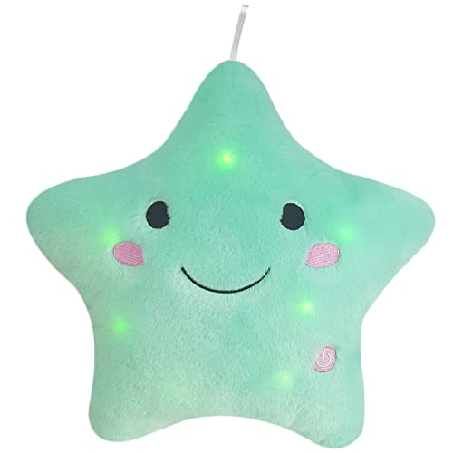 DearSun Twinkle Star Plush Pillow & Cushion Home Deco Gifts (Light Bluish Green)