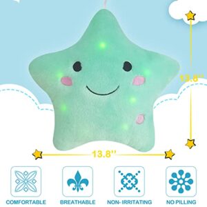 DearSun Twinkle Star Plush Pillow & Cushion Home Deco Gifts (Light Bluish Green)