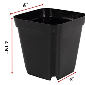 RooTrimmer 10 cm 4 inches Square Nursery pots 60P, Seedling Plastic Seeds propogation Growing pots Black