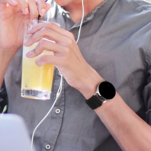 Wanme Bands for Garmin Venu/Vivoactive 3 Watch Band, 20mm Adjustable Nylon Replacement Wristband Strap for Garmin Venu Sq, Vivoactive 3 Music, Forerunner 645/245 Music, Samsung Galaxy Watch 4 (Black)
