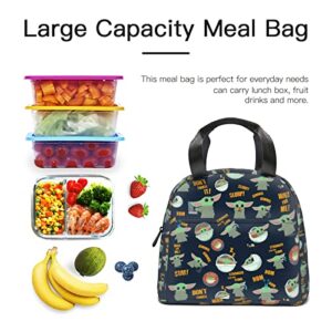 YEGRTUF Reusable Cute Insulated Lunch Bag 8x5x8.5 Inch Waterproof Tote Lunch Box for Women Men Cooler Lunchbox for Adults Work Travel Picnic Camping