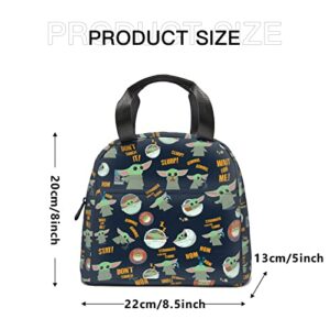 YEGRTUF Reusable Cute Insulated Lunch Bag 8x5x8.5 Inch Waterproof Tote Lunch Box for Women Men Cooler Lunchbox for Adults Work Travel Picnic Camping