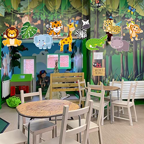 30 Pieces Jungle Animal Cutouts Safari Jungle Cut-Outs for Bulletin Board Classroom Baby Shower Animals Theme Birthday Party Decorations