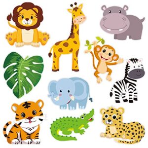 30 pieces jungle animal cutouts safari jungle cut-outs for bulletin board classroom baby shower animals theme birthday party decorations