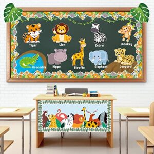 30 Pieces Jungle Animal Cutouts Safari Jungle Cut-Outs for Bulletin Board Classroom Baby Shower Animals Theme Birthday Party Decorations