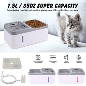 Cat Water Fountain, WHDPETS Automatic Pet Water Dispenser, Ultra Quiet Self Dispensing Dogs Waterer, 1.5L Cat Feeder and Water Dispenser for Small Cats Dogs Inside