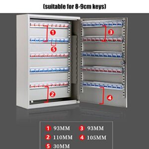 200 Position Adjustable Key Cabinet Lock Box Wall Mounted Stainless Steel Key Organizer with Hooks and Markable Key Number Plate (Color : Silver, Size : 200)