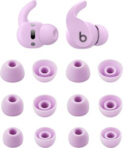 rqker ear tips compatible with beats fit pro earbuds & studio buds, s/m/l sizes 6 pairs soft silicone replacement tips earbud covers eartips compatible with beats studio buds & fit pro, purple 12