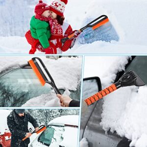 monohomi 27" Ice Scrapers for Car Windshield and Detachable Snow Brush for Car, Snow Scraper and Brush with Larger Grip and Ergonomic Foam Handle, Winter Car Accessories for SUVs, Car, Trucks, Roof