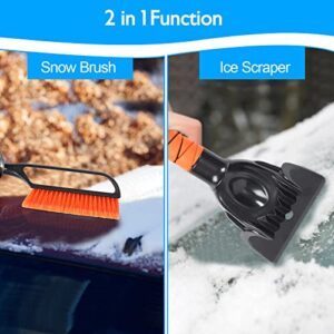 monohomi 27" Ice Scrapers for Car Windshield and Detachable Snow Brush for Car, Snow Scraper and Brush with Larger Grip and Ergonomic Foam Handle, Winter Car Accessories for SUVs, Car, Trucks, Roof