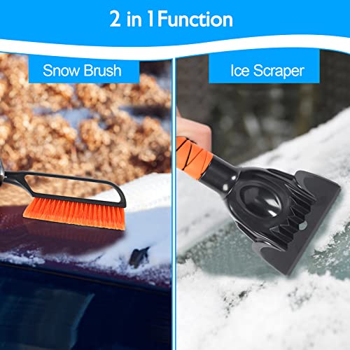 monohomi 27" Ice Scrapers for Car Windshield and Detachable Snow Brush for Car, Snow Scraper and Brush with Larger Grip and Ergonomic Foam Handle, Winter Car Accessories for SUVs, Car, Trucks, Roof