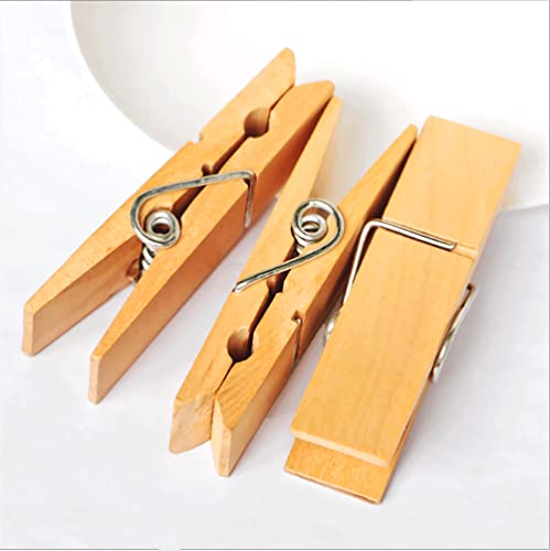 Large Wooden Clothespins 50pcs, Sturdy and Heavy Duty Clothes Pins for Hanging, Outdoor, Crafts