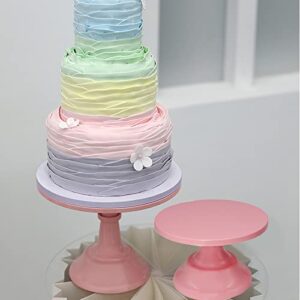 3-Set Round Cake Stand Metal Dessert Cupcake Candy Display for Weddings, Birthday Party, Baby Shower, Anniversary（Pink）