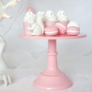 3-Set Round Cake Stand Metal Dessert Cupcake Candy Display for Weddings, Birthday Party, Baby Shower, Anniversary（Pink）