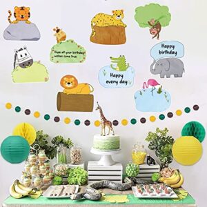 45 Pcs Jungle Animal Cutouts Name Tags Safari Friend Animal Cutouts for Bulletin Board Classroom School Jungle Safari Animals Theme Party Decorations, 6'' Large