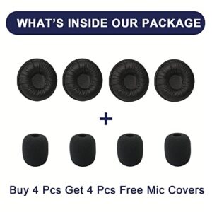 Ear Cushions for Plantronics Headset Replacement Ear Pads Compatible with Plantronics HW251N HW261N HW510 HW520 Blackwire C320 3210 3220 3320 Jabra Biz 2300 GN2000 PRO 920 9450 Headphones (4 Pack)