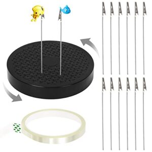 swpeet 14pcs 360 degree rotation model painting stand base holder and 6 inch model painting alligator clip stick with invisible tape assortment kit perfect for airbrush spraying hobby modeling parts