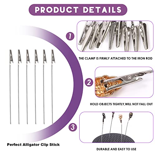 Swpeet 14Pcs 360 Degree Rotation Model Painting Stand Base Holder and 6 Inch Model Painting Alligator Clip Stick with Invisible Tape Assortment Kit Perfect for Airbrush Spraying Hobby Modeling Parts