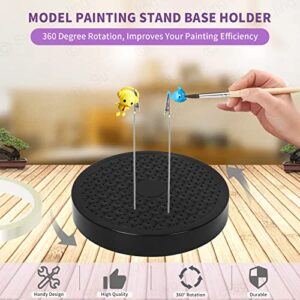 Swpeet 14Pcs 360 Degree Rotation Model Painting Stand Base Holder and 6 Inch Model Painting Alligator Clip Stick with Invisible Tape Assortment Kit Perfect for Airbrush Spraying Hobby Modeling Parts