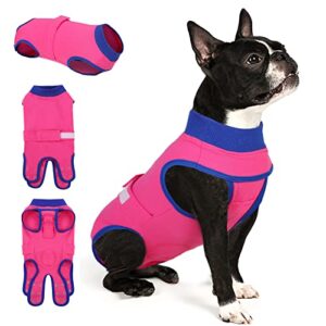 queenmore recovery suit for dogs cats after surgery,dog surgical recovery suit onesie,anti licking pet female spayed neutered puppy surgical clothes for abdominal wounds, substitute e-collar & cone