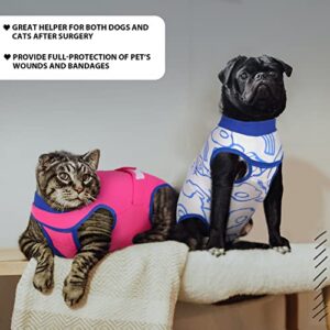 Queenmore Recovery Suit for Dogs Cats After Surgery,Dog Surgical Recovery Suit Onesie,Anti Licking Pet Female Spayed Neutered Puppy Surgical Clothes for Abdominal Wounds, Substitute E-Collar & Cone