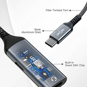 LERTOSEN USB C Splitter, Dual USB C Headphone and Charger Adapter,2-in-1 USB C PD 3.0 Charging Port to Aux Audio and 60W Fast Charging Dongle Cable Cord for Galaxy S22/S21/S20/Note 20,Pixel 4/3/2/XL