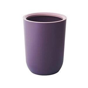 krimo plastic small trash can wastebasket, garbage container basket for bathrooms, laundry room, kitchens, offices, kids rooms, dorms(purple)