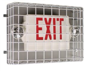 3 set- safety technology international, inc. sti-9740 exit sign damage stopper, protective coated steel wire guard