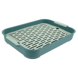 villcase rabbit large litter box guinea pig training pan cage accessories toilet tray for rats hamster ferret （ green ）