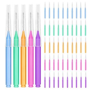 easyhonor braces brush for cleaner interdental brush toothpick dental tooth flossing head oral dental hygiene flosser toothpick cleaners tooth cleaning tool (5colors,50pcs)