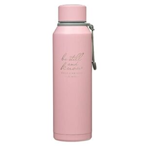 christian art gifts insulated stainless steel double wall vacuum sealed water bottle for women: be still & know - psalm 46:10 inspirational bible verse for hot/cold liquids all day, pink, 24 fl. oz.