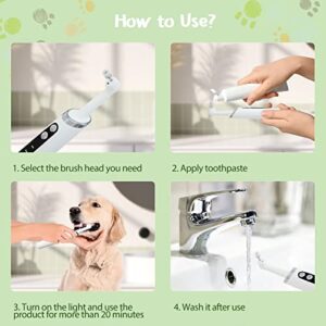 Tooth Polisher, Smile-Aid Multifunctional Replacement Head Teeth Cleaning Kit for Daily Cleaning and Care for People, Cats and Dogs, USB Charging, Waterproof