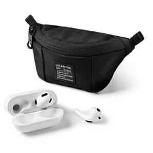 Ringke Mini Pouch Sling Bag Compatible with AirPods Pro Case and AirPods 3rd, 2nd, 1st Generation Case, Galaxy Buds Pouch, Universal Wireless Ear Buds Cover with Keychain for Women, Men - Black