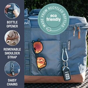 CleverMade Pacifica Cooler Bag; Soft Sided Insulated, Collapsible Leakproof 30 Can Lunchbox with Bottle Opener & Shoulder Strap, Made From Recycled Materials, Ocean