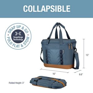 CleverMade Pacifica Cooler Bag; Soft Sided Insulated, Collapsible Leakproof 30 Can Lunchbox with Bottle Opener & Shoulder Strap, Made From Recycled Materials, Ocean