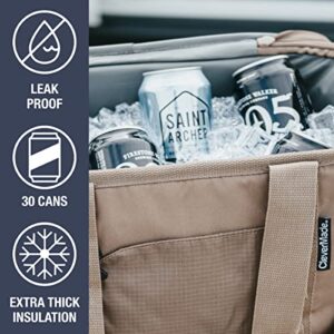 CleverMade Pacifica Cooler Bag; Soft Sided Insulated, Collapsible Leakproof 30 Can Lunchbox with Bottle Opener & Shoulder Strap, Made From Recycled Materials, Ocean