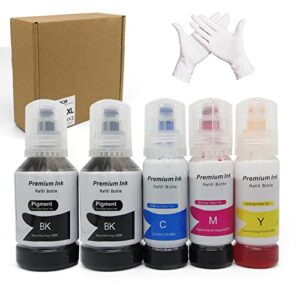 bj-ink compatible ink bottle replacement for 502 t502 522 t522 refill ink et-2760 et-4760 et-3710 et-3760 et-2700 et-2750 et-3700 et-3750 et-4750 st-2000 st-3000 printer (5-pack)