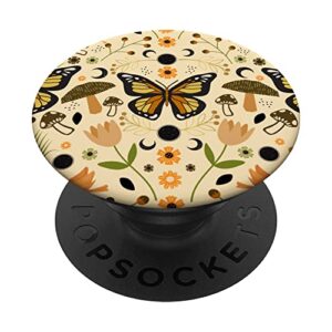 aesthetic cottagecore vintage mushroom moon floral garden popsockets swappable popgrip