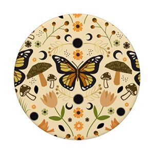 Aesthetic Cottagecore Vintage Mushroom Moon Floral Garden PopSockets Swappable PopGrip