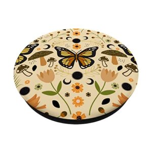 Aesthetic Cottagecore Vintage Mushroom Moon Floral Garden PopSockets Swappable PopGrip