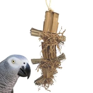 bonka bird toys 3858 duo natural boxy eddy foraging shred small medium bird toy cardboard waffle crinkly paper conures parakeets african greys and other similar birds
