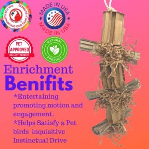 Bonka Bird Toys 3858 Duo Natural Boxy Eddy Foraging Shred Small Medium Bird Toy Cardboard Waffle Crinkly Paper Conures Parakeets African Greys and Other Similar Birds