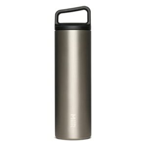 miir, climate+ wide mouth bottle, stainless steel, double-wall vacuum-insulated, silver, 20 fluid ounces