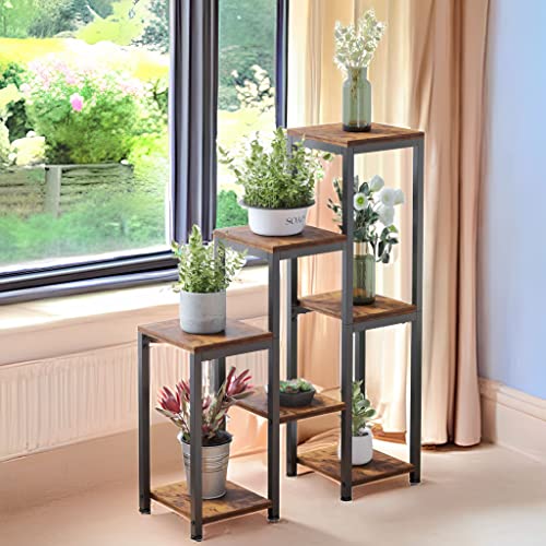 VonDream 3 Tier 7 Potted Plant Stand Indoor, Plant Stands for Indoor Plants Multiple, Corner Plant Shelf for Living Room, Tiered Plant Holder, Metal Plant Table