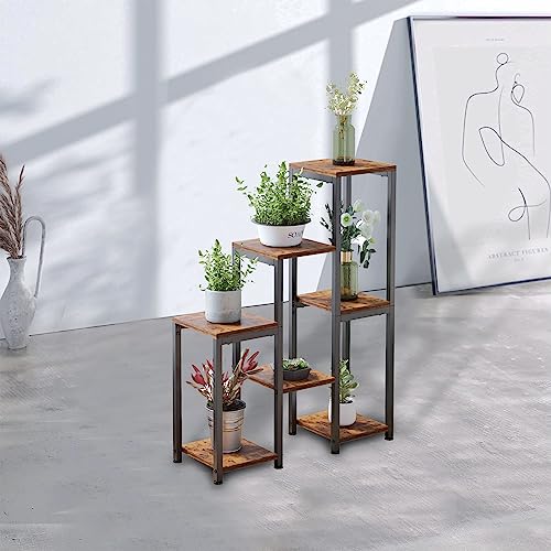 VonDream 3 Tier 7 Potted Plant Stand Indoor, Plant Stands for Indoor Plants Multiple, Corner Plant Shelf for Living Room, Tiered Plant Holder, Metal Plant Table