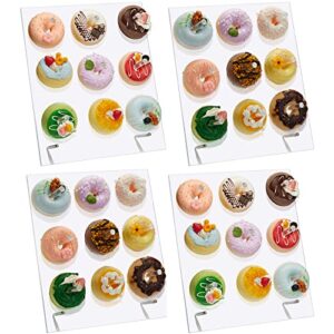 4 pack acrylic donut stand clear donut board donut stand holder square donut display wall stand clear donut stand with 9 pillars for party wedding birthday decorations