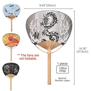 Terra Distribution Japanese Fan [ Designed in Japan ] 4 Pieces Set [ for Decorative Folding Fan/Folding Hand Fan/Chinese Fan/Bamboo Fan/Clack Fan/Rave Fan Lovers ]