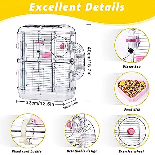 MLOHASING Hamster Cages and Habitats,Rat Cage with Hamster Accessories Including Hamster Ball，Food Dish, Water Bottle，Small Animal Cage and Playpen